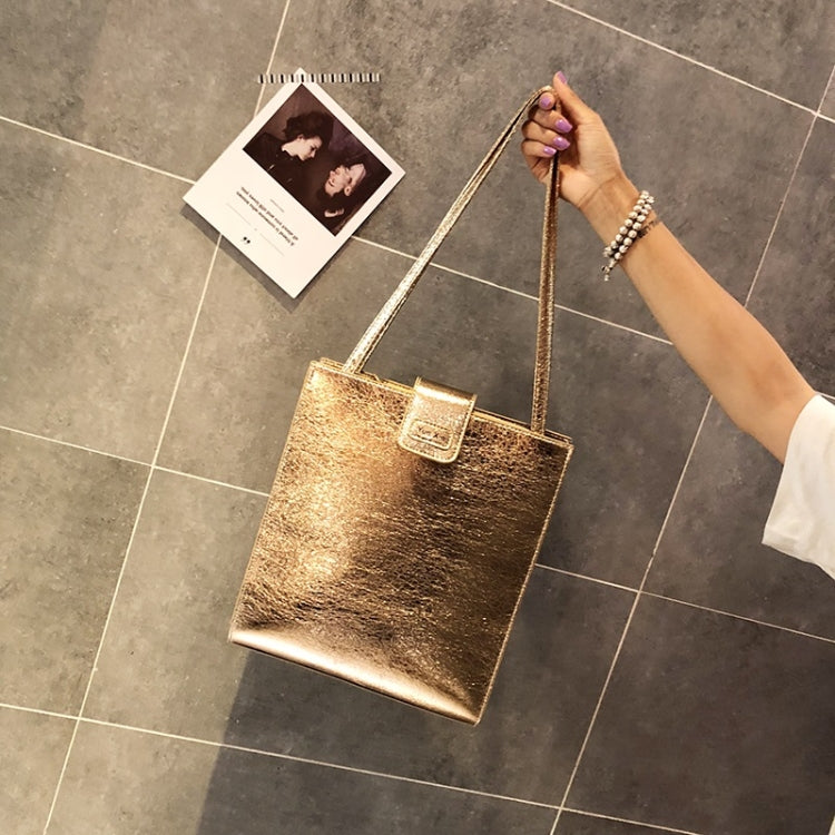 Glitter Tin Foil PU Leather Square Shoulder Bag Ladies Handbag Casual Messenger Bag