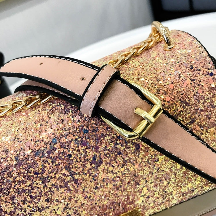 Glitter PU Leather Small Square Bag Female Messenger Bag Casual Shoulder Bag