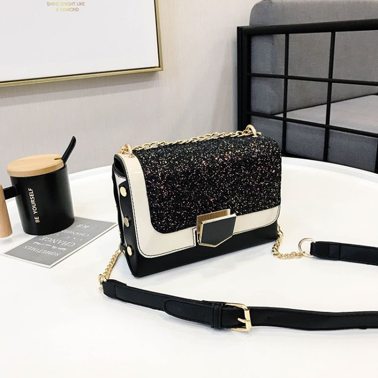 Glitter PU Leather Small Square Bag Female Messenger Bag Casual Shoulder Bag