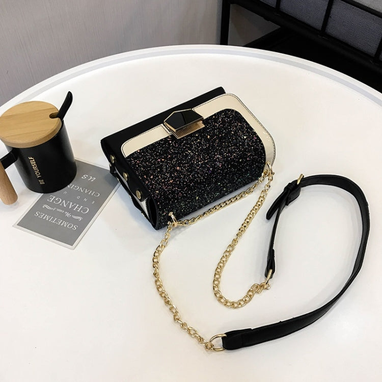 Glitter PU Leather Small Square Bag Female Messenger Bag Casual Shoulder Bag