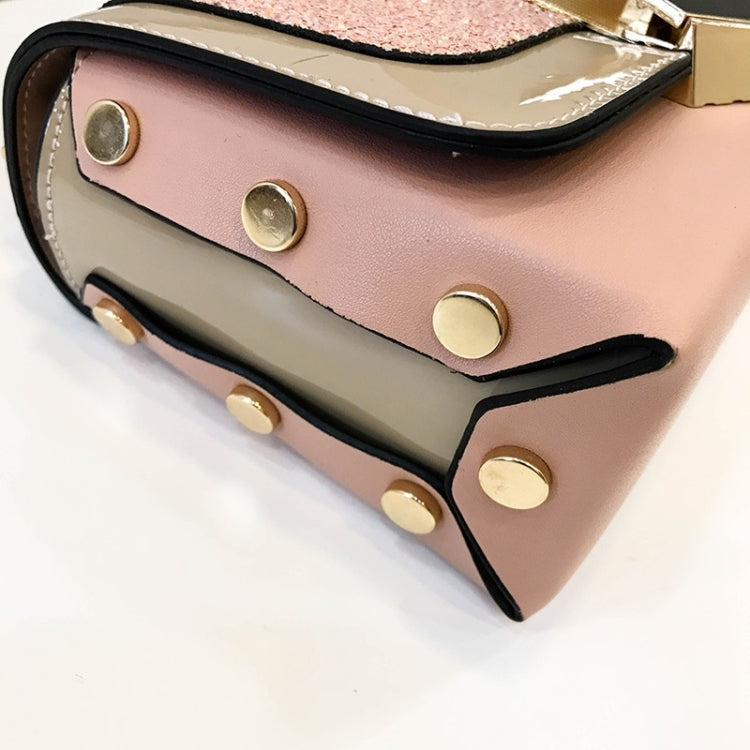 Glitter PU Leather Small Square Bag Female Messenger Bag Casual Shoulder Bag