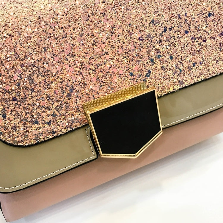 Glitter PU Leather Small Square Bag Female Messenger Bag Casual Shoulder Bag