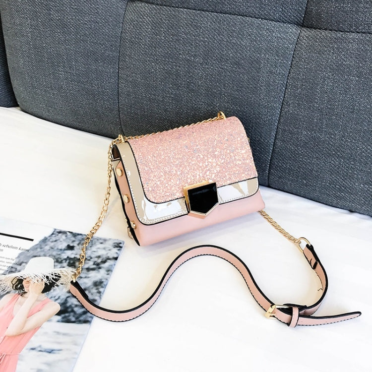 Glitter PU Leather Small Square Bag Female Messenger Bag Casual Shoulder Bag