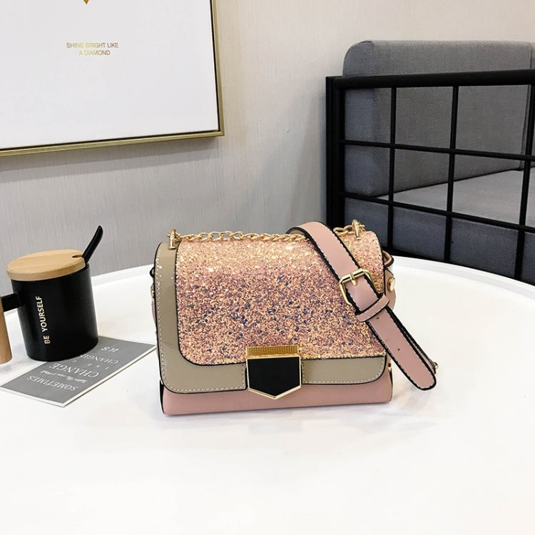 Glitter PU Leather Small Square Bag Female Messenger Bag Casual Shoulder Bag
