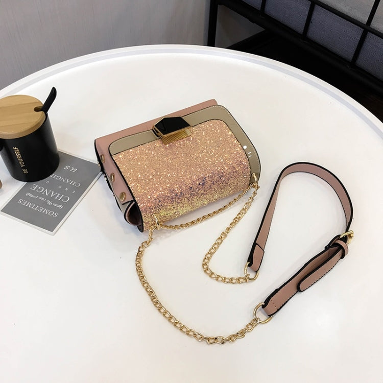 Glitter PU Leather Small Square Bag Female Messenger Bag Casual Shoulder Bag
