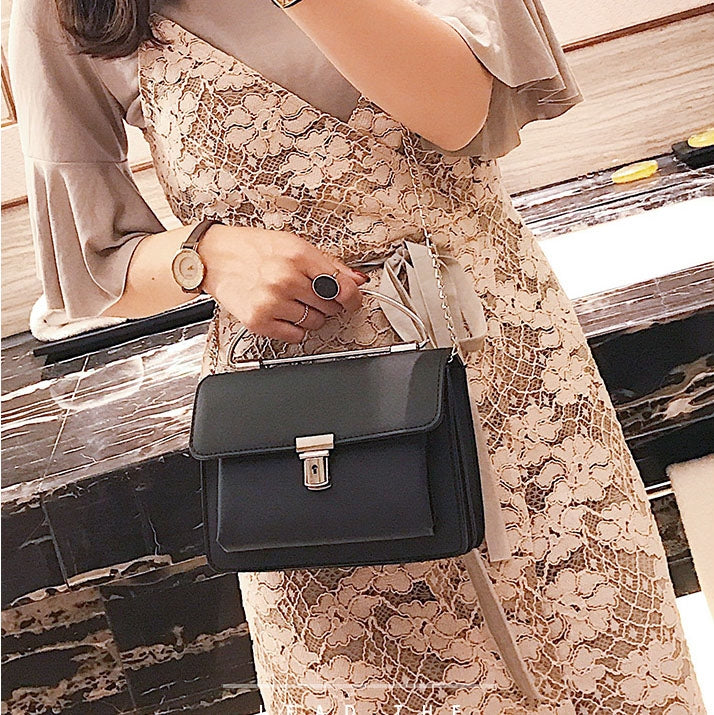 Solid Color Casual Small Square Shoulder Bag Ladies Handbag