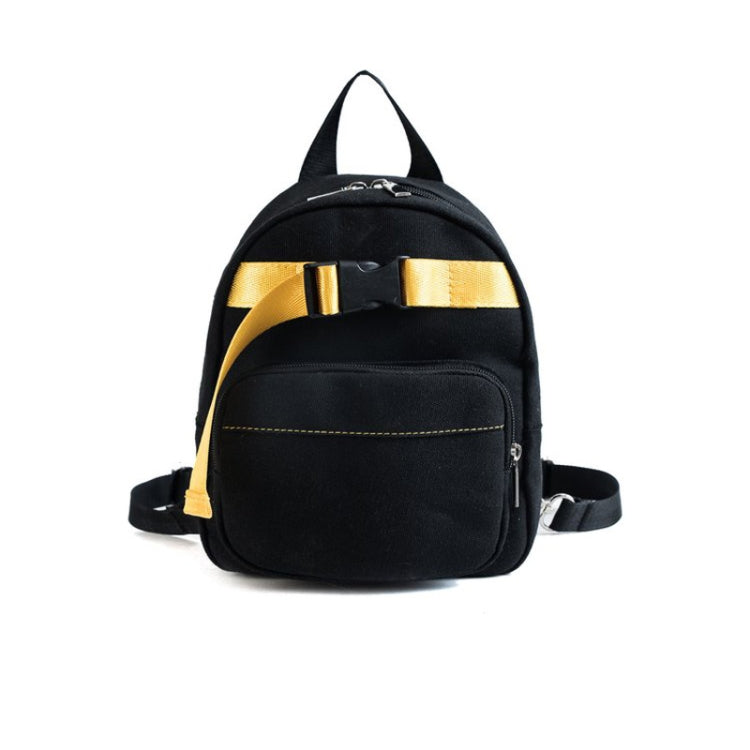 Contrast Color Canvas Casual Shoulder Bag Girl Handbag, Size: S