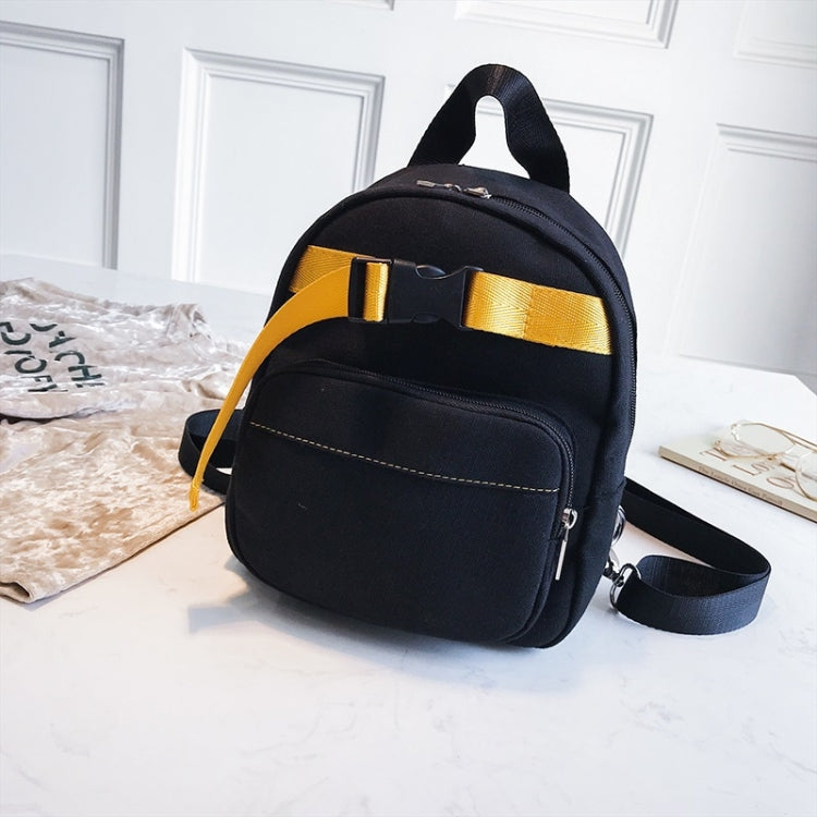 Contrast Color Canvas Casual Shoulder Bag Girl Handbag, Size: S