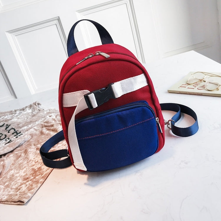 Contrast Color Canvas Casual Shoulder Bag Girl Handbag, Size: S