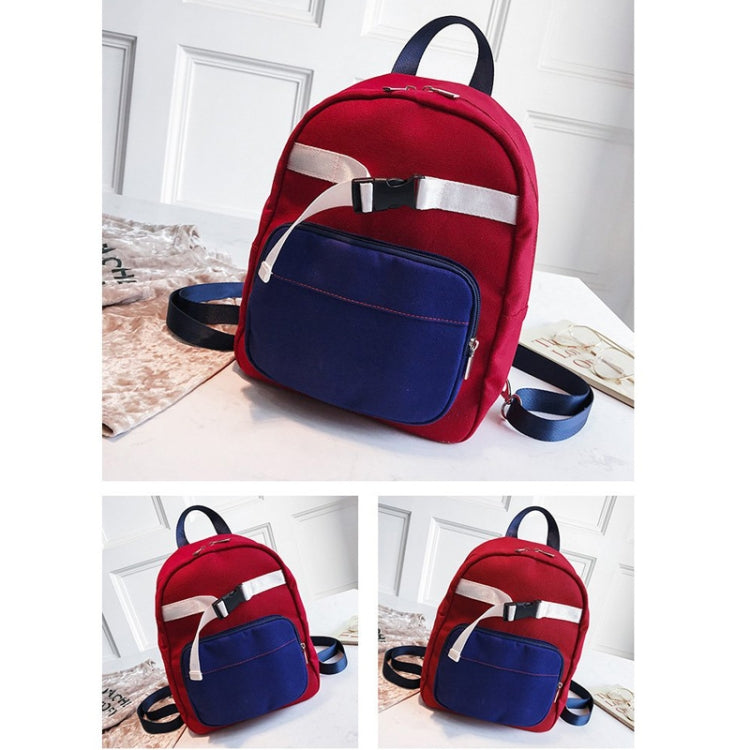 Contrast Color Canvas Casual Shoulder Bag Girl Handbag, Size: S