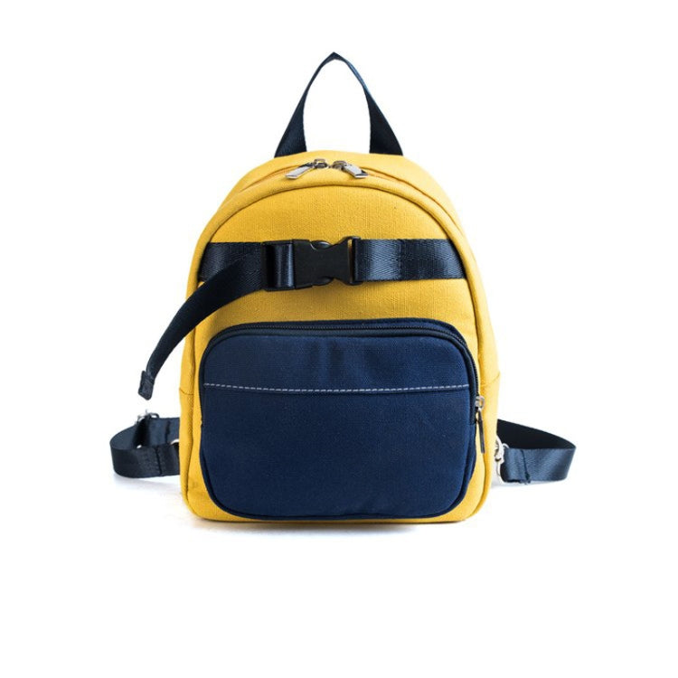 Contrast Color Canvas Casual Shoulder Bag Girl Handbag, Size: S