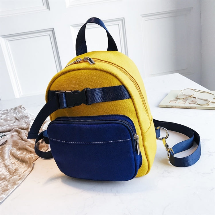 Contrast Color Canvas Casual Shoulder Bag Girl Handbag, Size: S