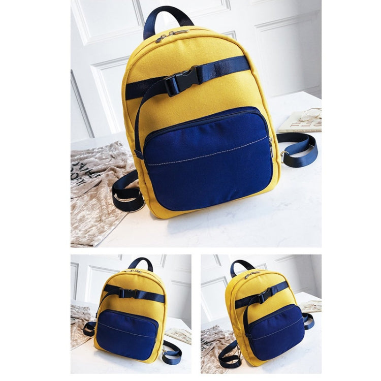 Contrast Color Canvas Casual Shoulder Bag Girl Handbag, Size: S