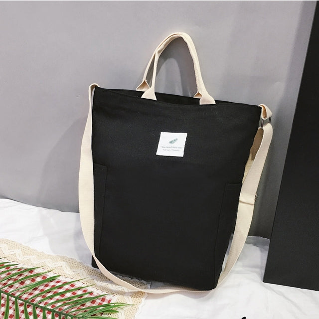 Casual Solid Color Canvas Shoulder Diagonal Bag Large Capacity Backpack Bag