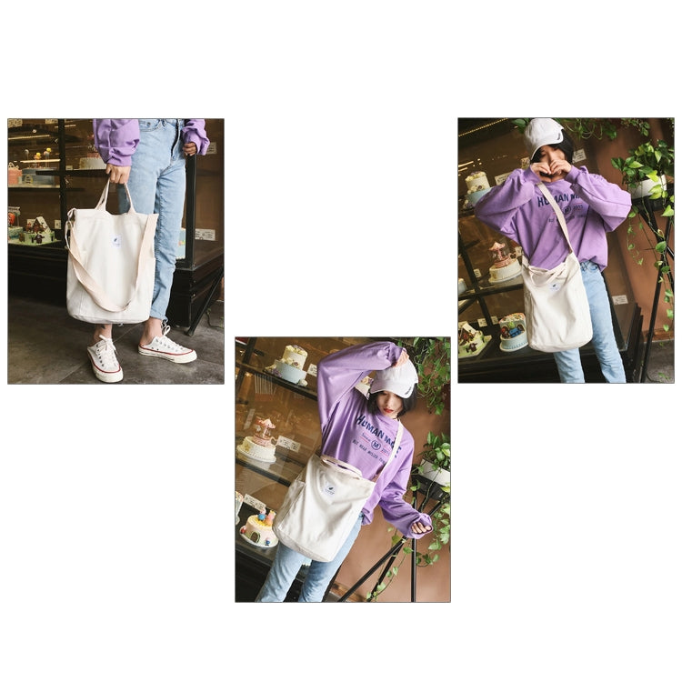 Casual Solid Color Canvas Shoulder Diagonal Bag Large Capacity Backpack Bag