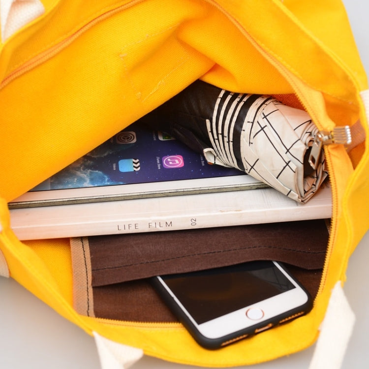 Casual Solid Color Canvas Shoulder Diagonal Bag Large Capacity Backpack Bag