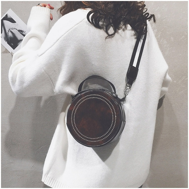 Fashion Multi-function Small Round Bag Messenger Bag Girl Shoulder Bag (Coffee)