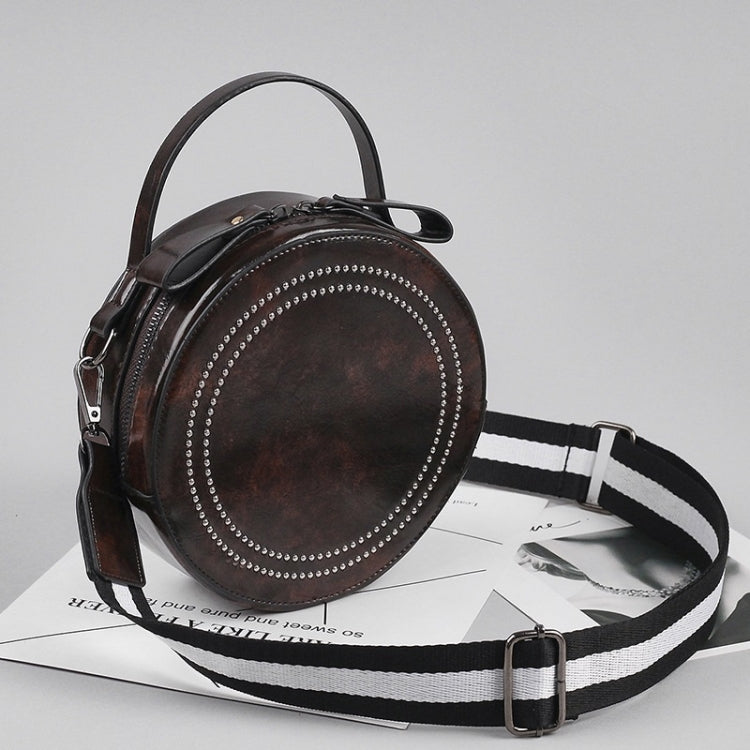 Fashion Multi-function Small Round Bag Messenger Bag Girl Shoulder Bag (Coffee)