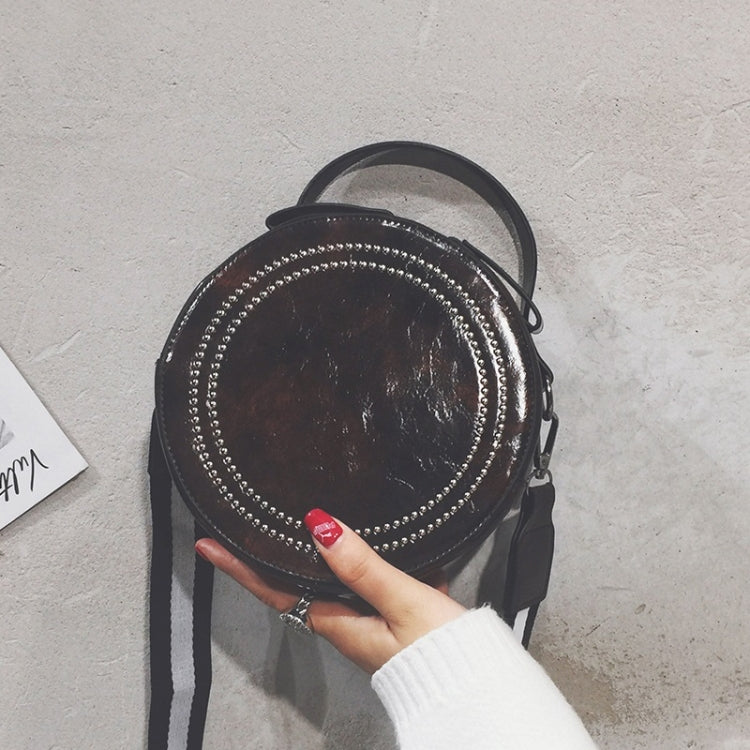 Fashion Multi-function Small Round Bag Messenger Bag Girl Shoulder Bag (Coffee)