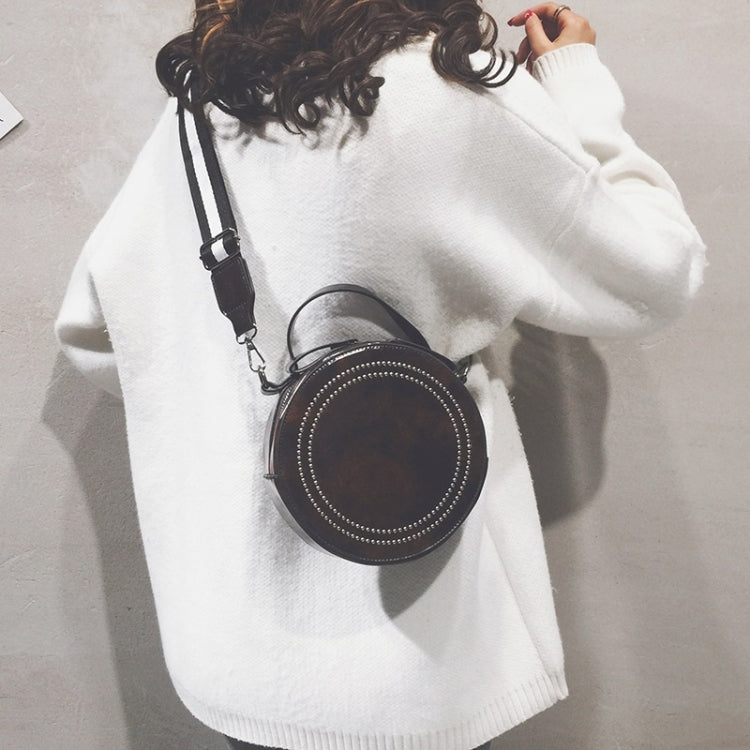 Fashion Multi-function Small Round Bag Messenger Bag Girl Shoulder Bag (Coffee)