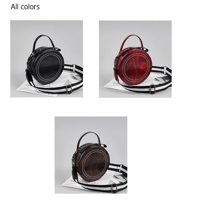 Fashion Multi-function Small Round Bag Messenger Bag Girl Shoulder Bag (Coffee)