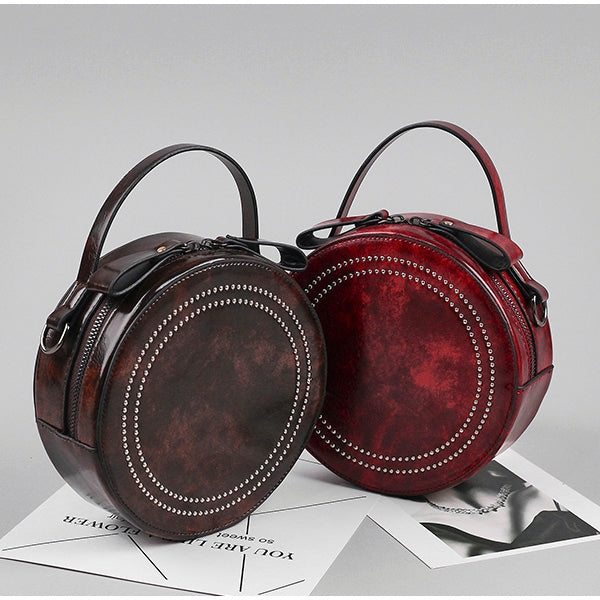 Fashion Multi-function Small Round Bag Messenger Bag Girl Shoulder Bag (Coffee)