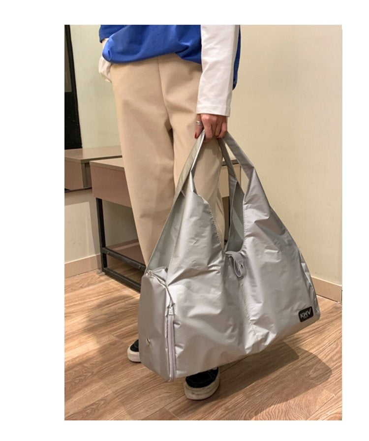 Soft Nylon Cloth Shoulder Sports Gym Yoga Handbag