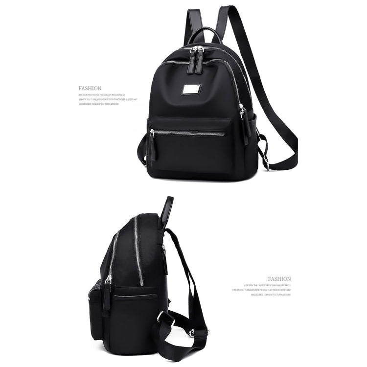 Function Waterproof Oxford Cloth Solid Color Backpack Handbag (Black)