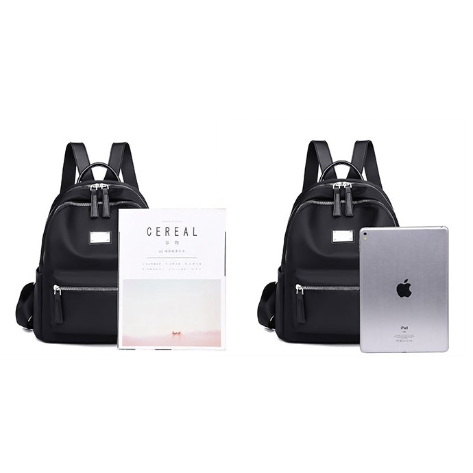 Function Waterproof Oxford Cloth Solid Color Backpack Handbag (Black)