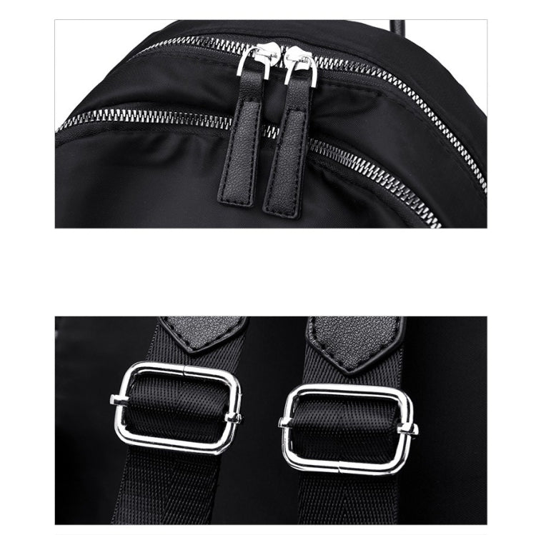 Function Waterproof Oxford Cloth Solid Color Backpack Handbag (Black)