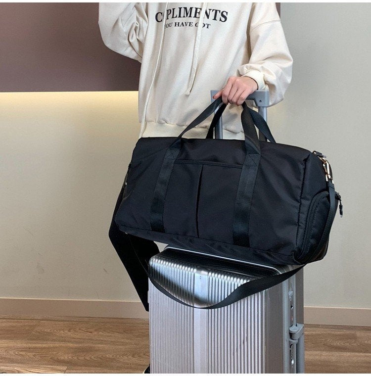 Soft Nylon Cloth Shoulder Sports Gym Yoga Handbag