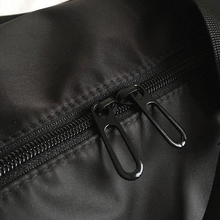 Nylon Inclined Shoulder Sports Gym Bag Travel Handbag (Black)