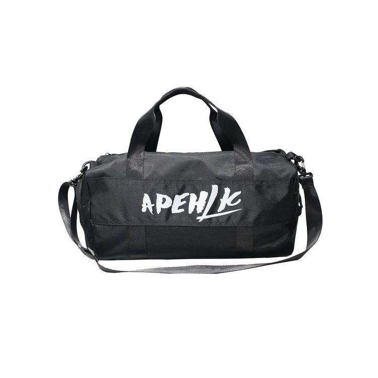 Soft Nylon Cloth Shoulder Bag Sports Gym Travel Handbag (Black)