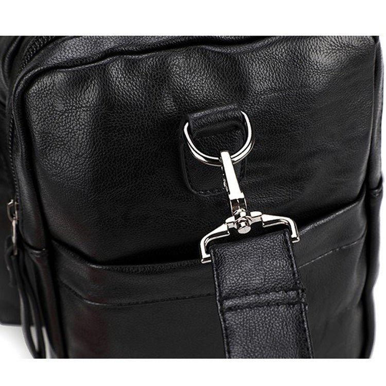 Soft PU Leather Shoulder Travel Bag Sports Gym Yoga Handbag (Black)