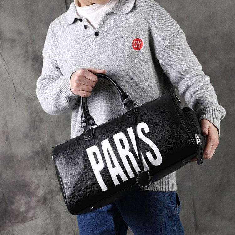 PU Leather Shoulder Travel Bag Sport Leisure Handbag with Shoes Socket