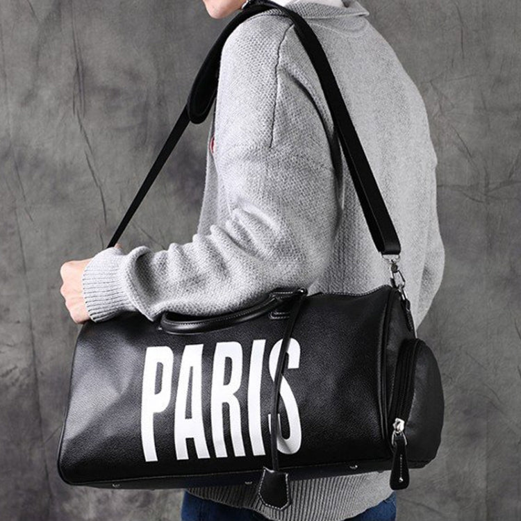 PU Leather Shoulder Travel Bag Sport Leisure Handbag with Shoes Socket