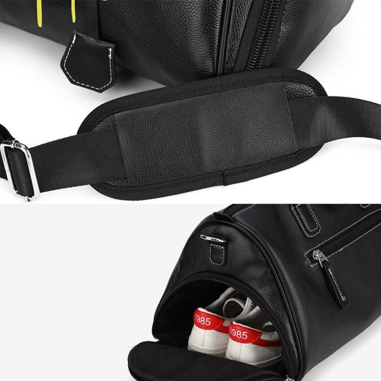 PU Leather Shoulder Travel Bag Sport Leisure Handbag with Shoes Socket