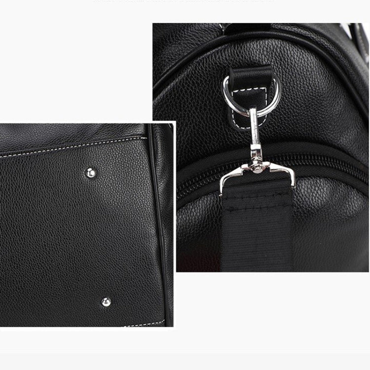 PU Leather Shoulder Travel Bag Sport Leisure Handbag with Shoes Socket