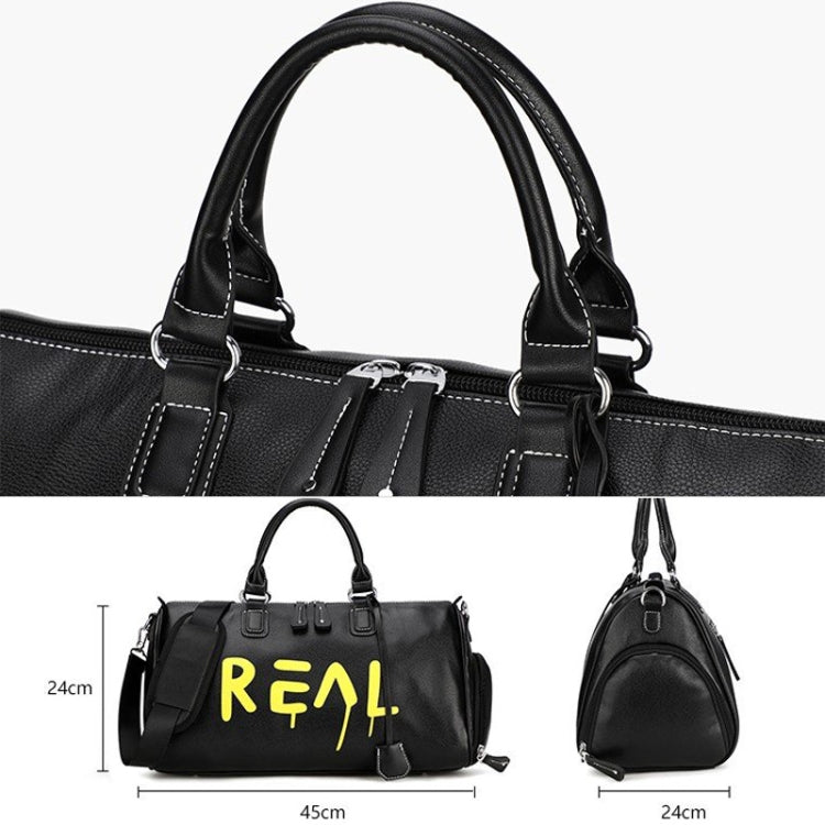 PU Leather Shoulder Travel Bag Sport Leisure Handbag with Shoes Socket