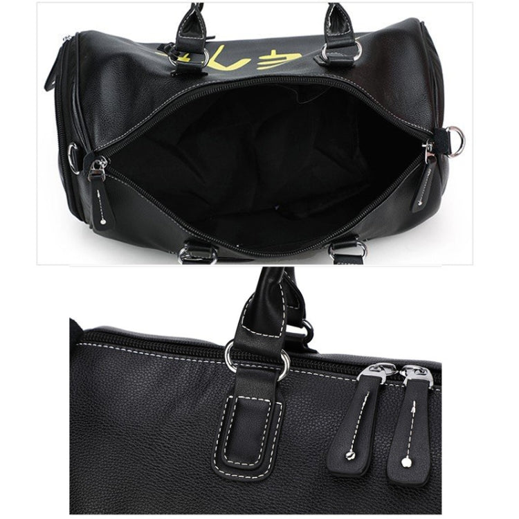 PU Leather Shoulder Travel Bag Sport Leisure Handbag with Shoes Socket