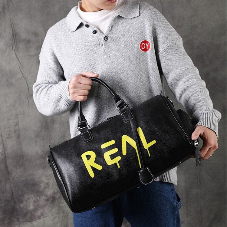 PU Leather Shoulder Travel Bag Sport Leisure Handbag with Shoes Socket