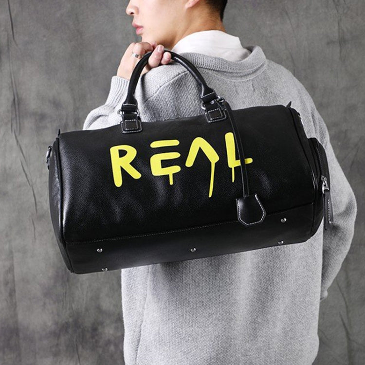 PU Leather Shoulder Travel Bag Sport Leisure Handbag with Shoes Socket