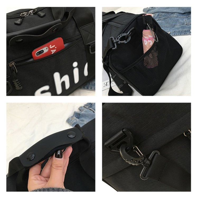 Soft Nylon Cloth Shoulder Travel Bag Sports Gym Handbag