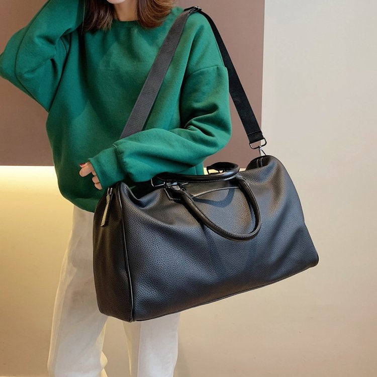 Soft PU Leather Shoulder Travel Bag Sports Gym Handbag