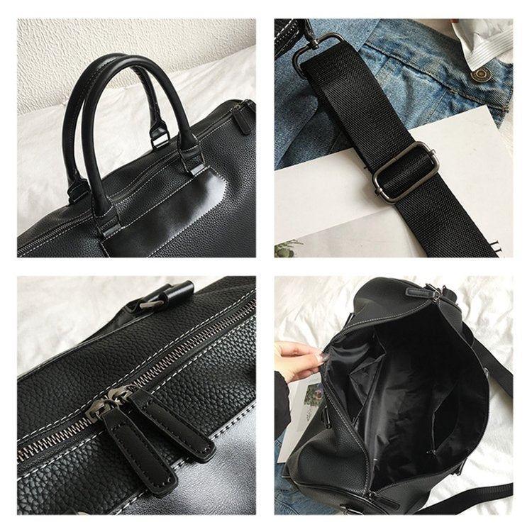Soft PU Leather Shoulder Travel Bag Sports Gym Handbag