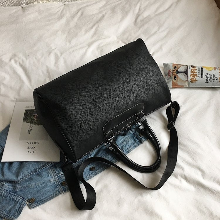 Soft PU Leather Shoulder Travel Bag Sports Gym Handbag