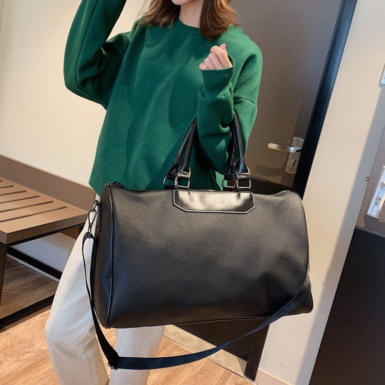 Soft PU Leather Shoulder Travel Bag Sports Gym Handbag
