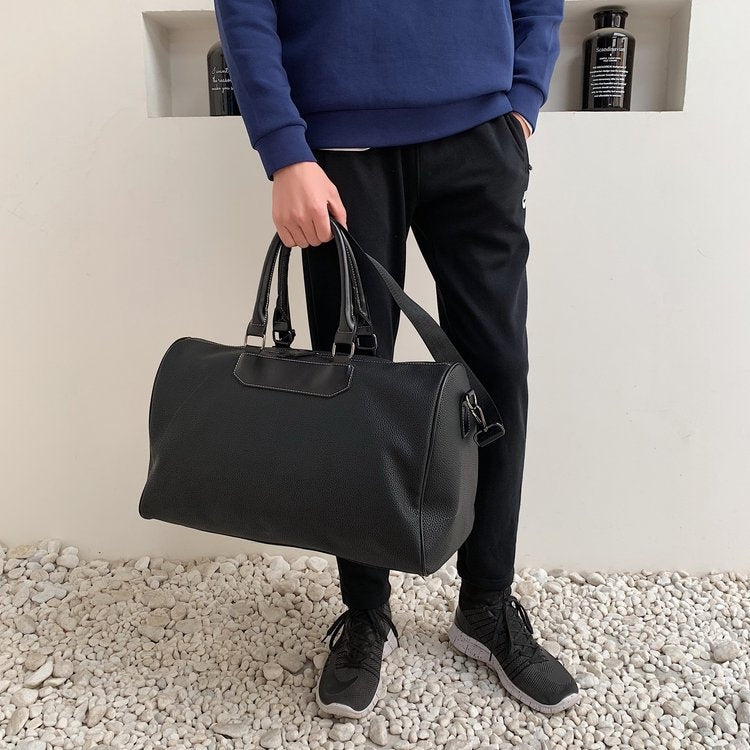 Soft PU Leather Shoulder Travel Bag Sports Gym Handbag