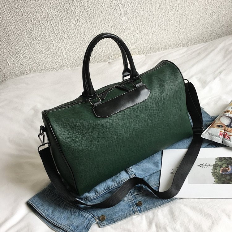 Soft PU Leather Shoulder Travel Bag Sports Gym Handbag