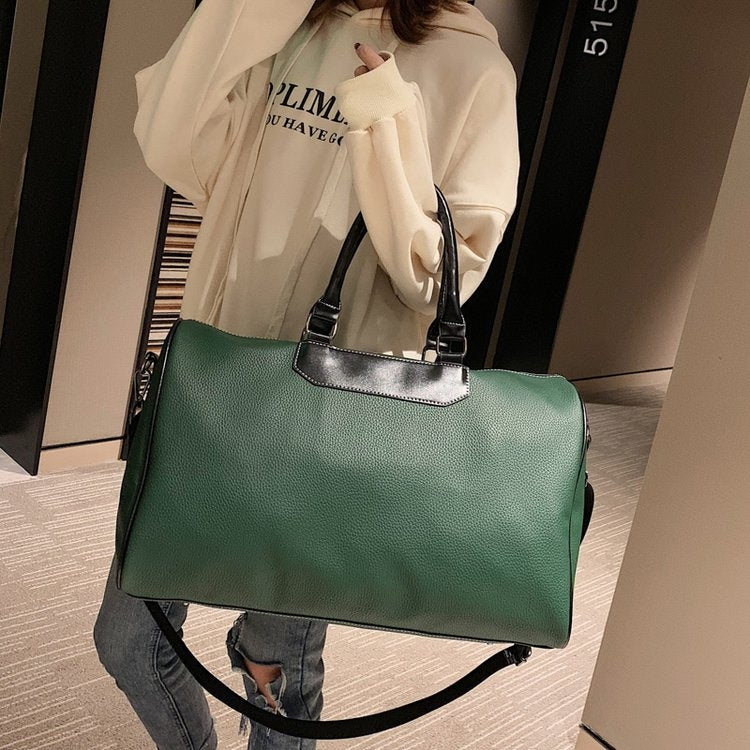 Soft PU Leather Shoulder Travel Bag Sports Gym Handbag